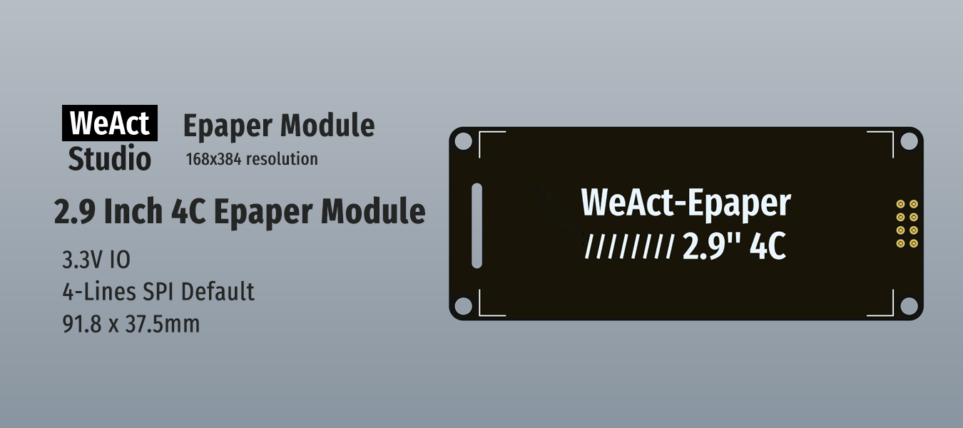 "Epaper Module 2.9" 4c
